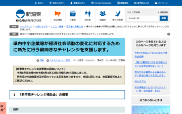 令和６年度 新潟県 新事業チャレンジ補助金