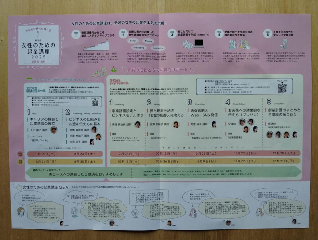 女性のための起業講座2025チラシ 中面